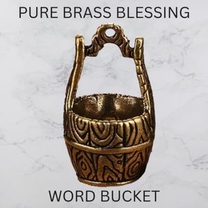 Brass Bucket Unique Cornucopia Design Mini Brass Figurine